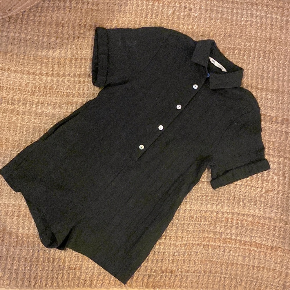 zara gauze black romper size xs